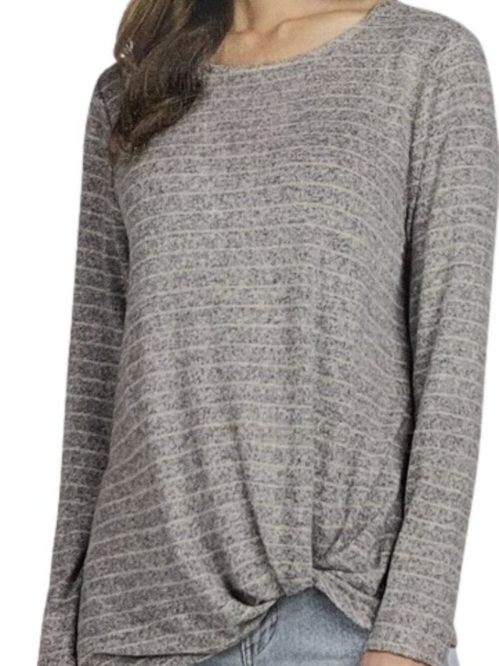 Max & Mia Womens Cozy Twist Front Tunic Top
